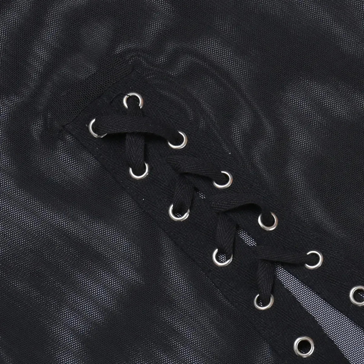 Punk Gothic Eyelet Mesh Skirt