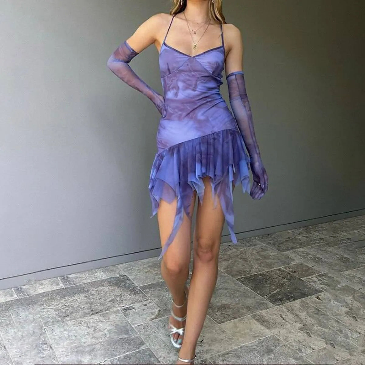 Mesh Slip Mini Dress