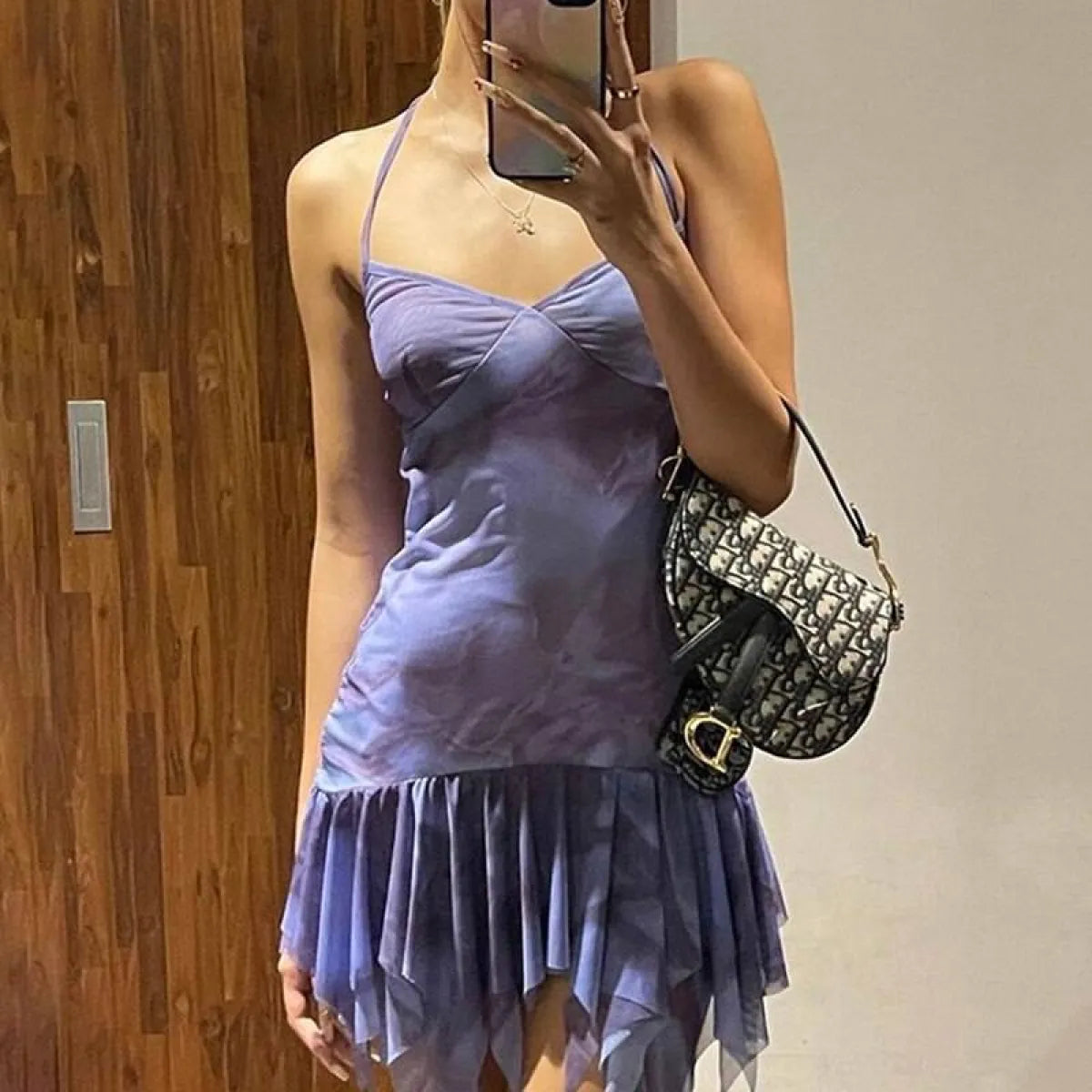 Mesh Slip Mini Dress