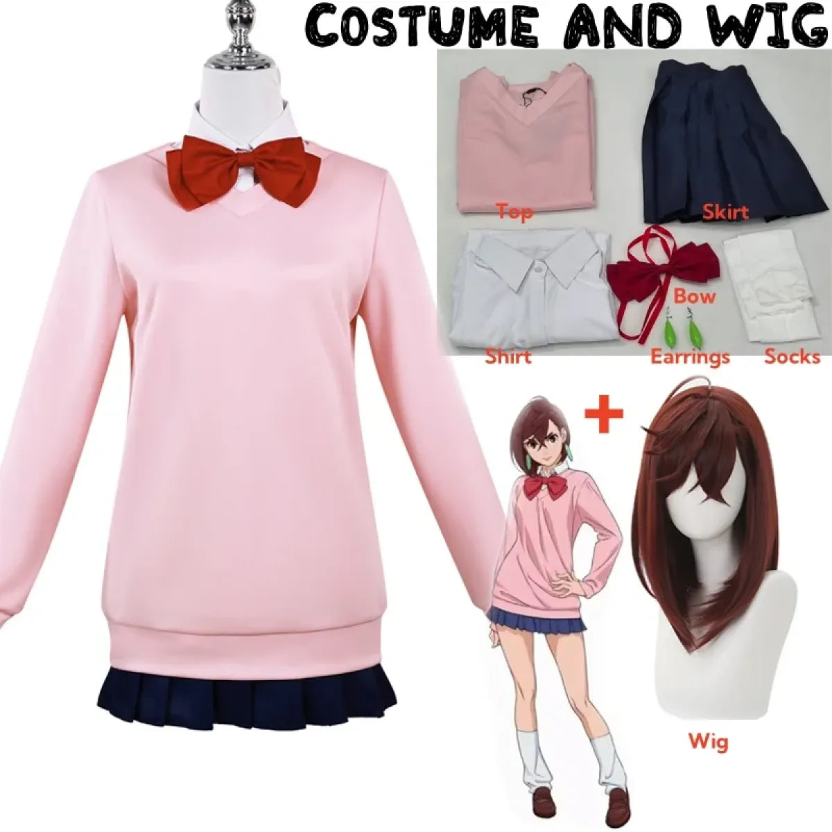 Momo Ayase Cosplay Costume – Dandadan School Uniform Set with Accessories