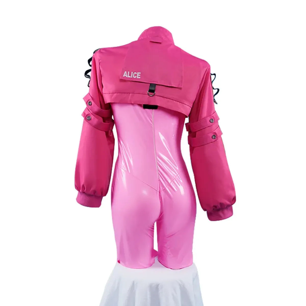 Nikki Alice Cosplay Costume – Pink Bodysuit, Jacket, Wig & Ears Set
