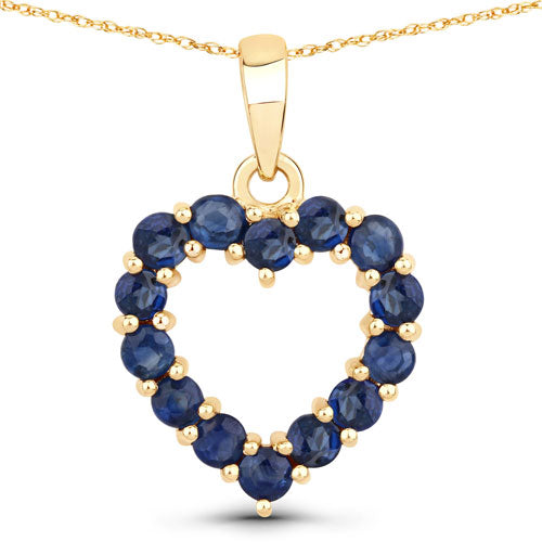 0.64 Carat Genuine Blue Sapphire 10K Yellow Gold Pendant