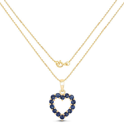 0.64 Carat Genuine Blue Sapphire 10K Yellow Gold Pendant