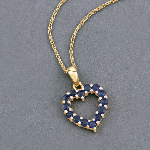0.64 Carat Genuine Blue Sapphire 10K Yellow Gold Pendant