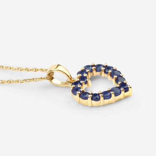 0.64 Carat Genuine Blue Sapphire 10K Yellow Gold Pendant