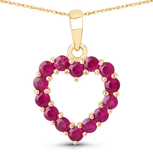 0.43 Carat Genuine Ruby 10K Yellow Gold Pendant