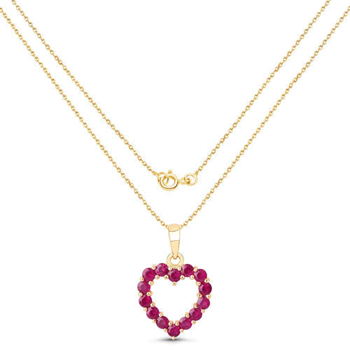 0.43 Carat Genuine Ruby 10K Yellow Gold Pendant