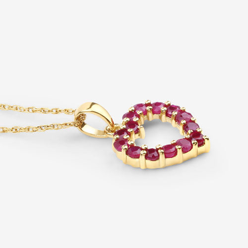 0.43 Carat Genuine Ruby 10K Yellow Gold Pendant