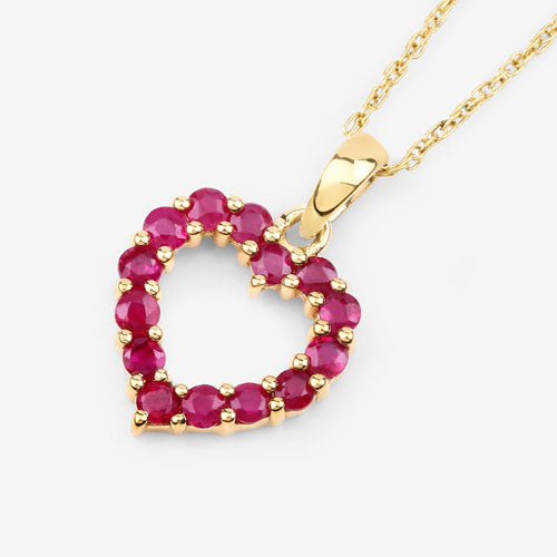 0.43 Carat Genuine Ruby 10K Yellow Gold Pendant