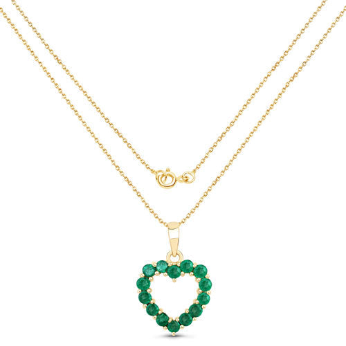 0.48 Carat Genuine Zambian Emerald 10K Yellow Gold Pendant