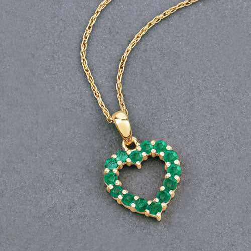 0.48 Carat Genuine Zambian Emerald 10K Yellow Gold Pendant