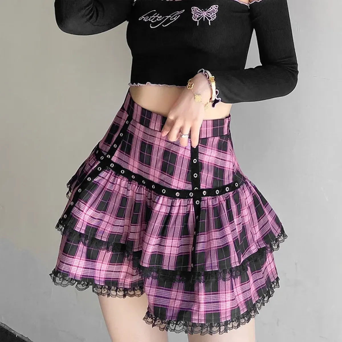 Lolita Plaid Mini Skirt – Gothic Harajuku