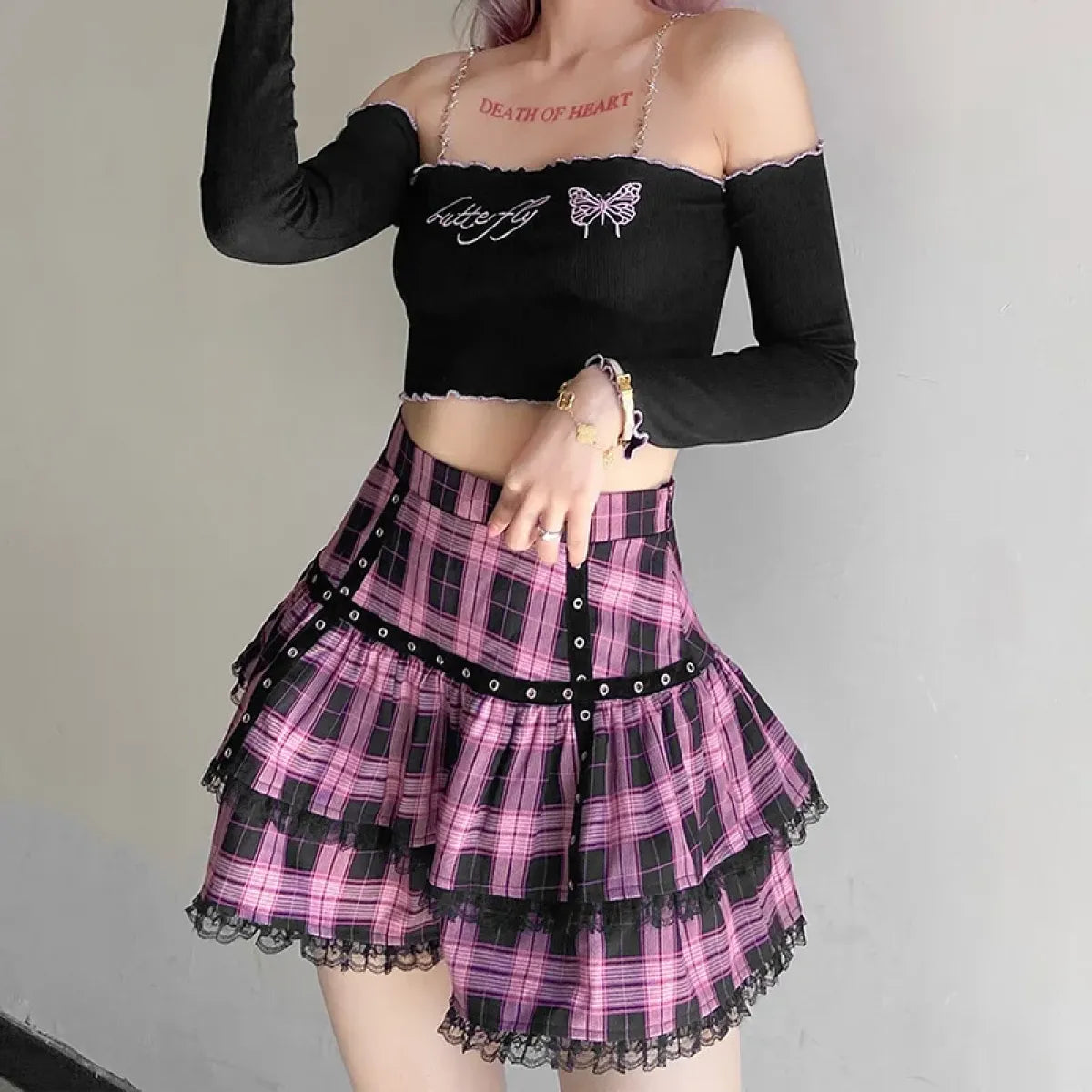 Lolita Plaid Mini Skirt β Gothic Harajuku