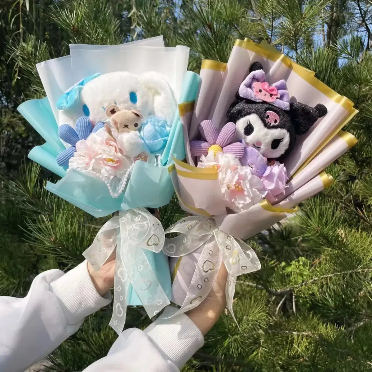 Kawaii My Melody & Hello Kitty Plush Bouquet – Sanrio Gift Flowers
