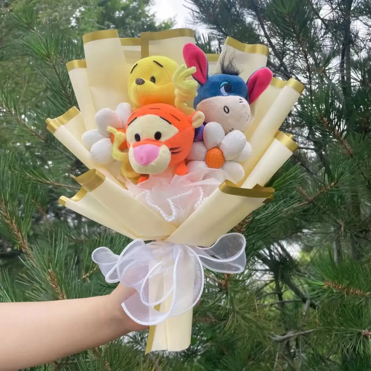 Winnie the Pooh Plush Bouquet – Handmade Gift with Eeyore & Tigger