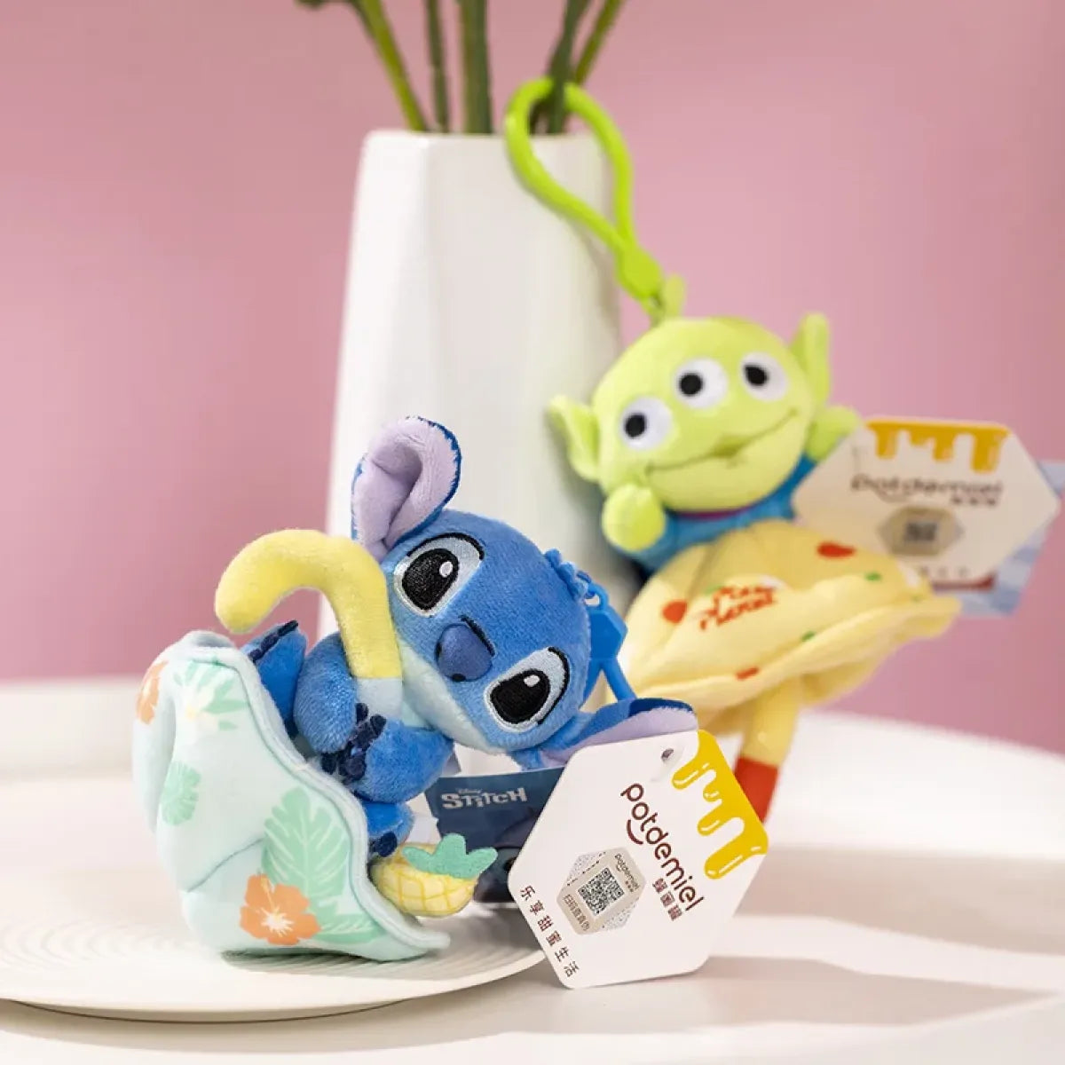 12cm Kawaii Stitch Plush Keychain – Blue & Purple Bag Charm Accessory