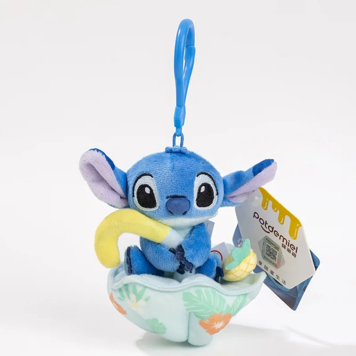 12cm Kawaii Stitch Plush Keychain – Blue & Purple Bag Charm Accessory