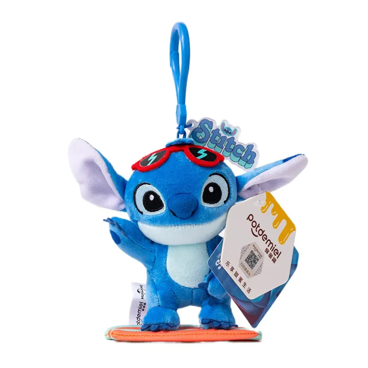 12cm Kawaii Stitch Plush Keychain – Blue & Purple Bag Charm Accessory