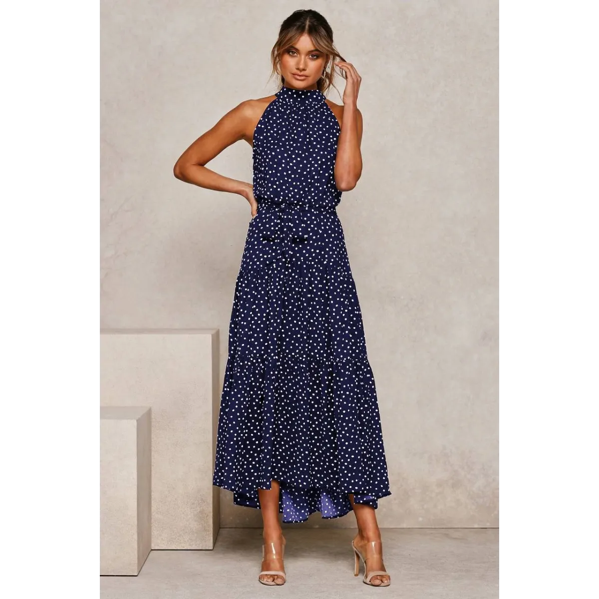Polka Dot Halter Dress