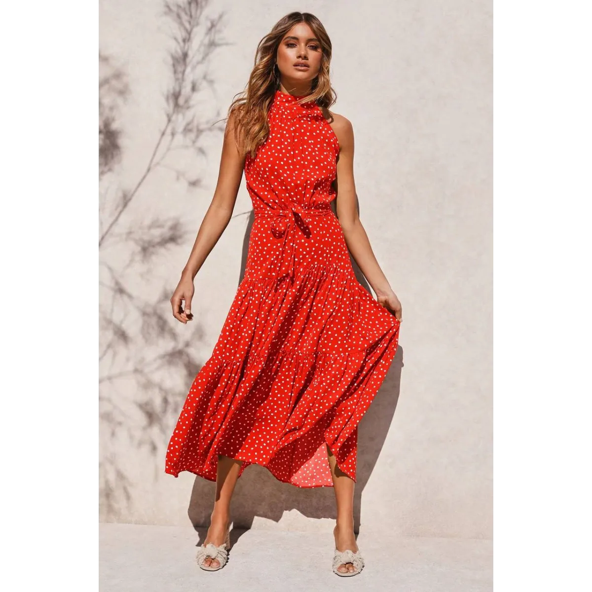 Polka Dot Halter Dress