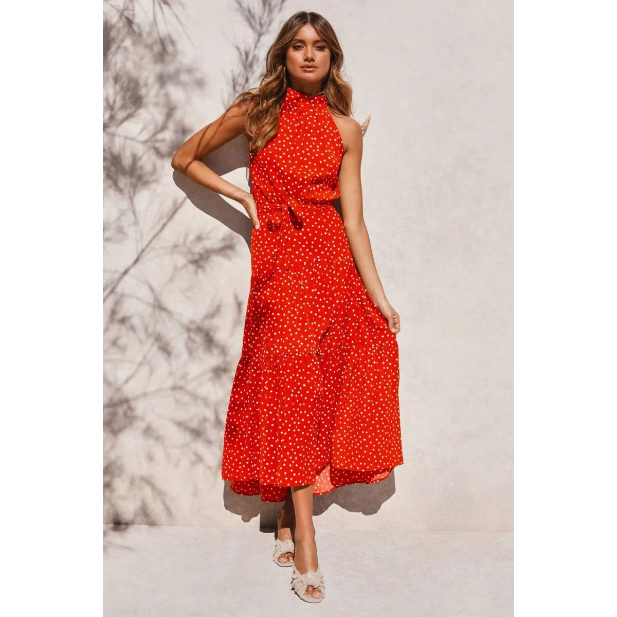 Polka Dot Halter Dress