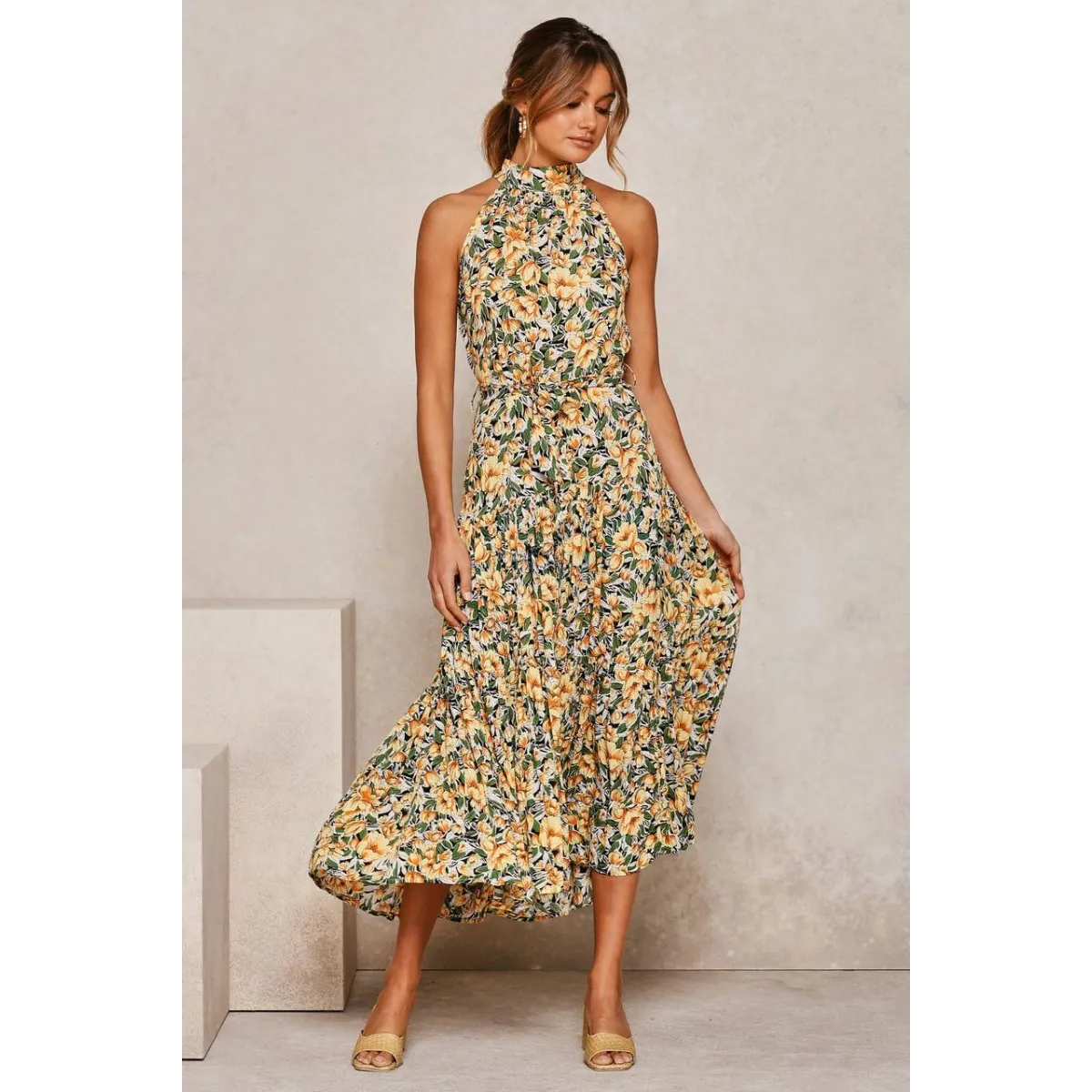 Polka Dot Halter Dress