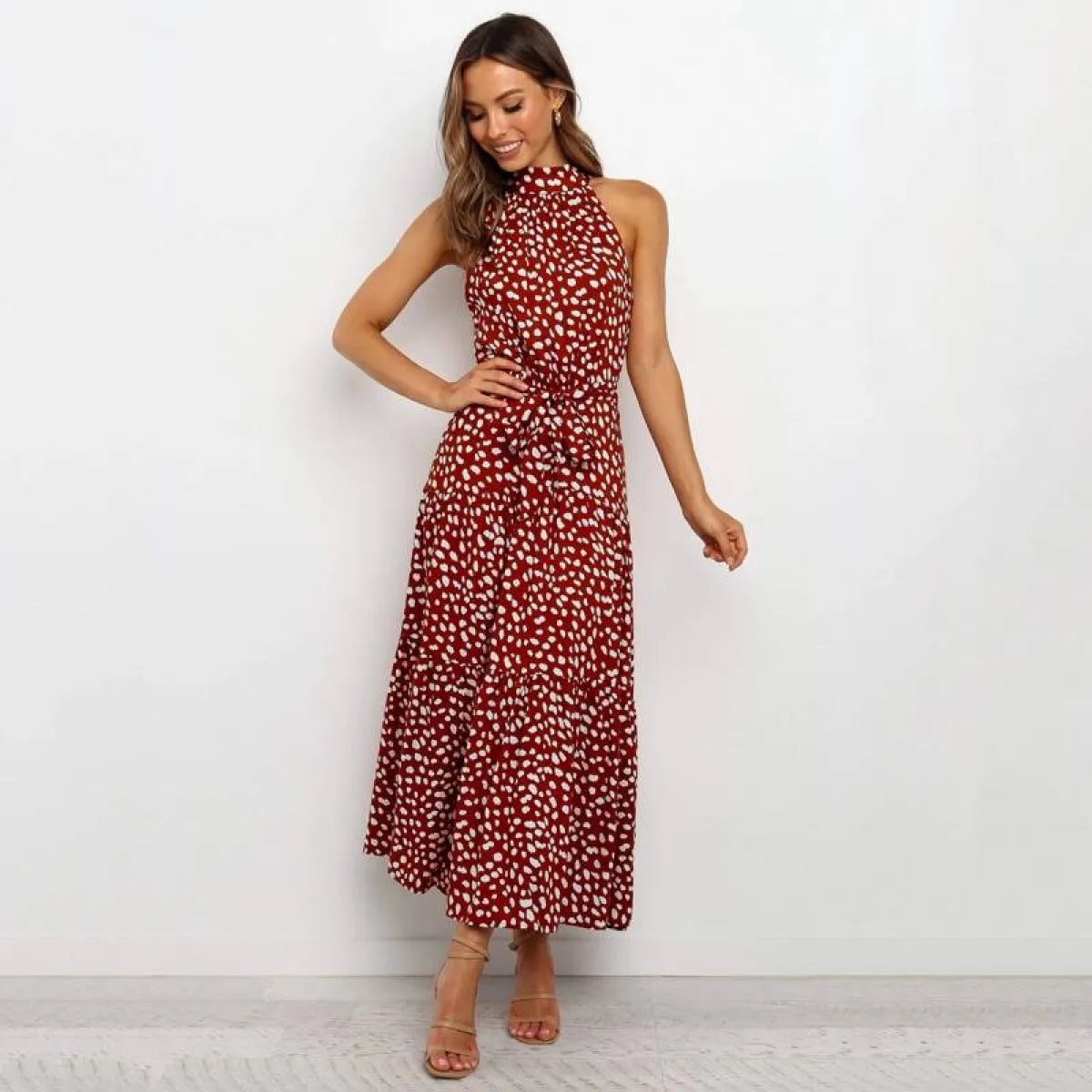 Polka Dot Halter Dress