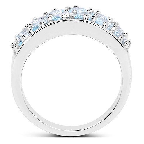 2.40 Carat Genuine Blue Topaz .925 Sterling Silver Ring
