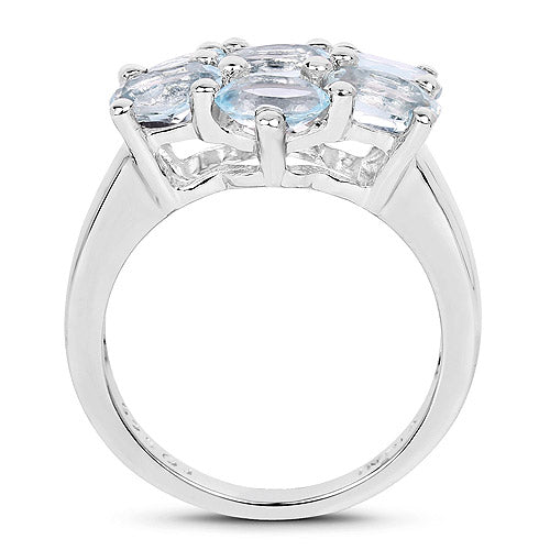 3.57 Carat Genuine Blue Topaz .925 Sterling Silver Ring
