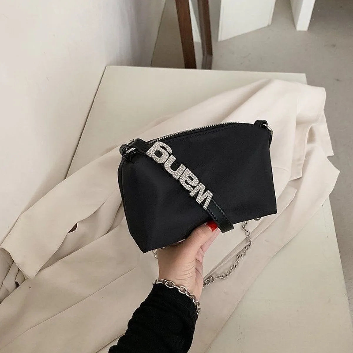 Rhinestone-Encrusted Handbag