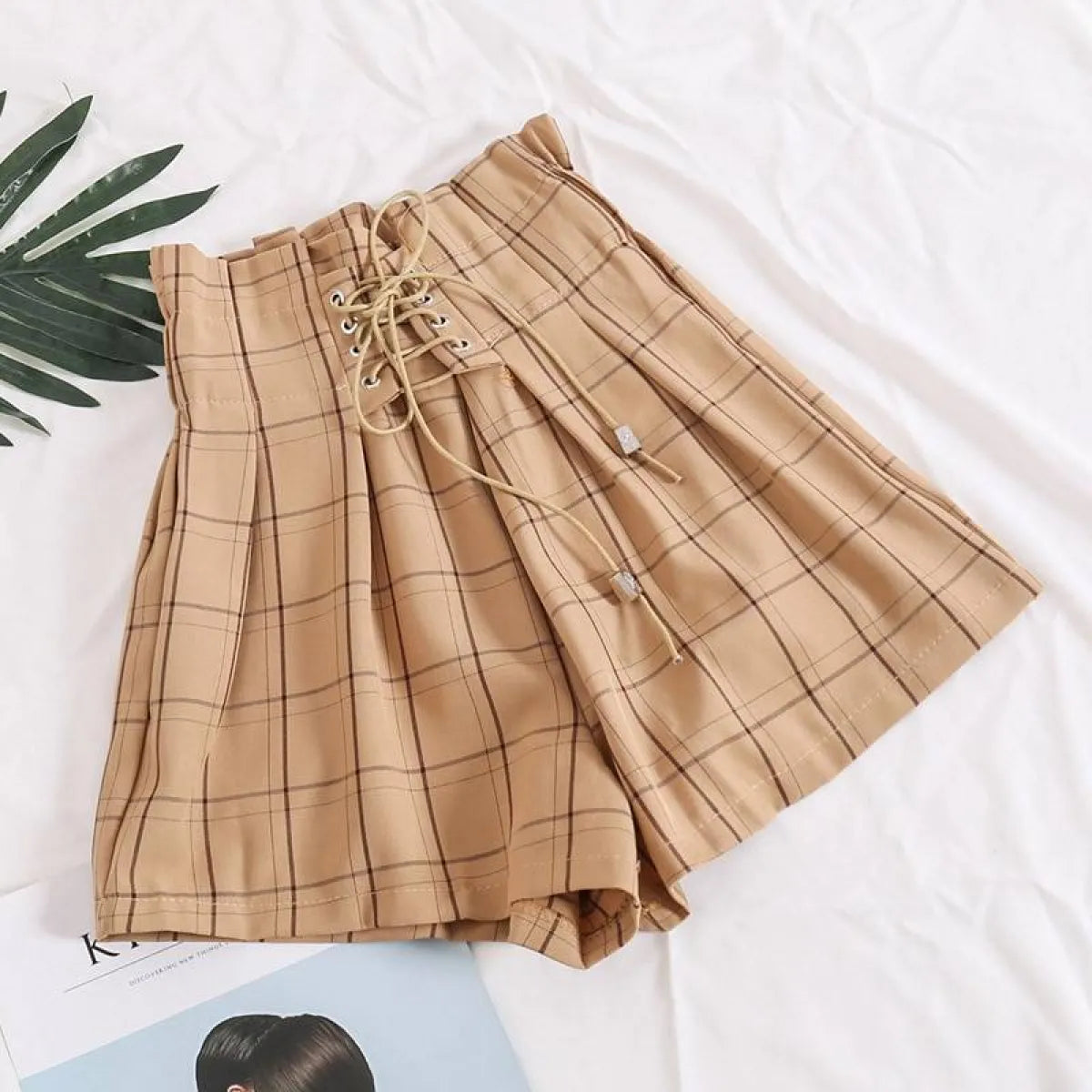 Ribbon Tie High Waist Shorts
