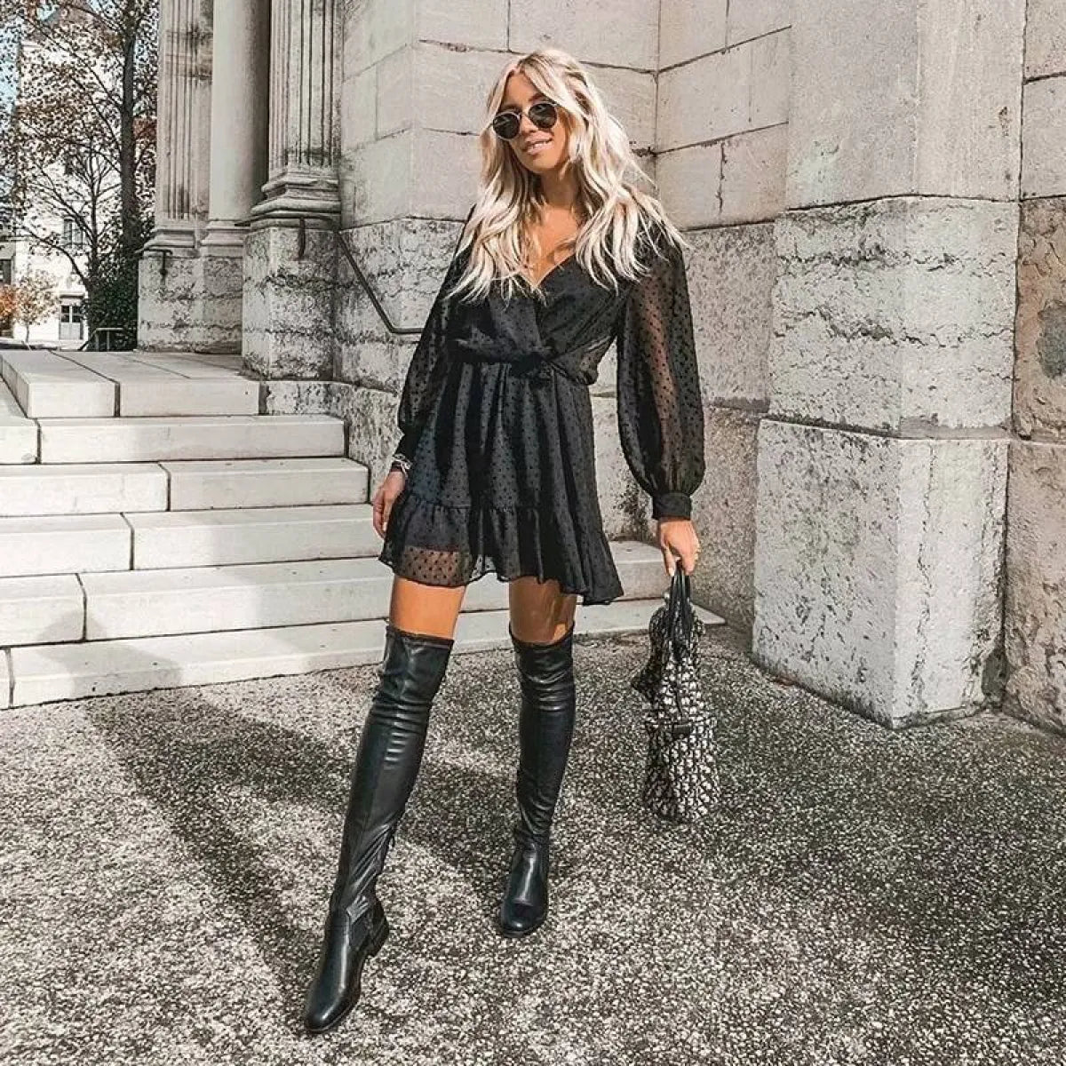 Korean Ruffle Mini Dress