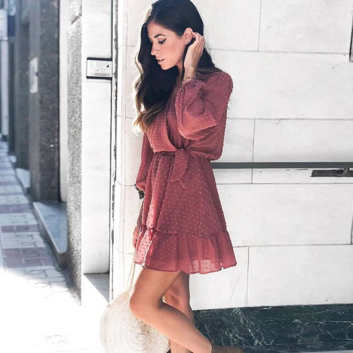 Korean Ruffle Mini Dress