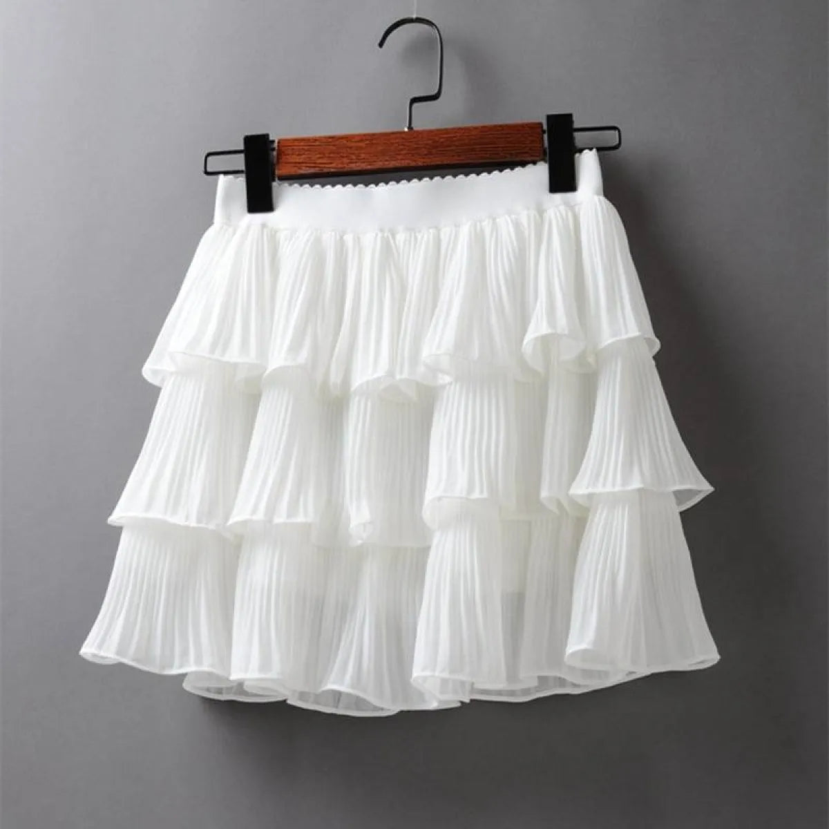 Boho Ruffle Mini Skirt With Elastic Waist