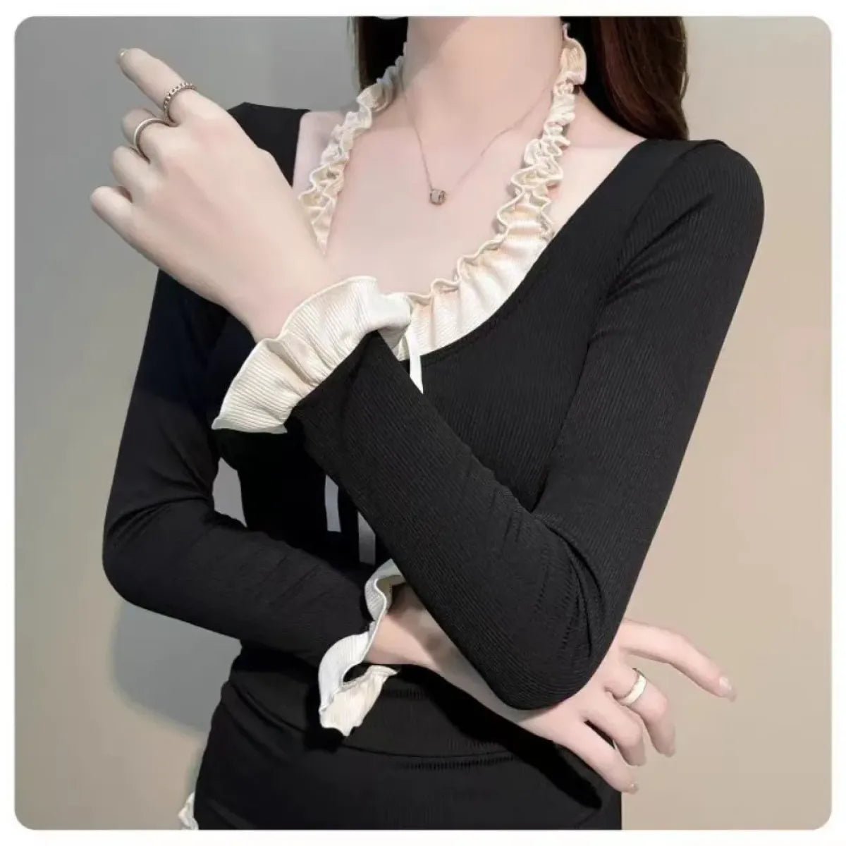 Ruffle Trim Bow Swimsuit – Kawaii Patchwork One Piece Beachwear