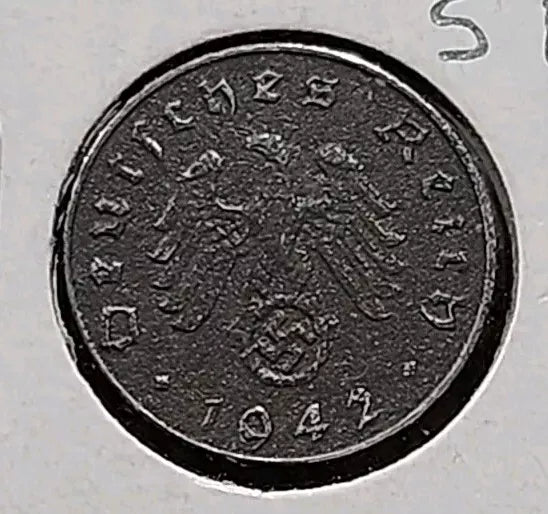 1942 F Nazi Germany 5 Pfennig Very Fine