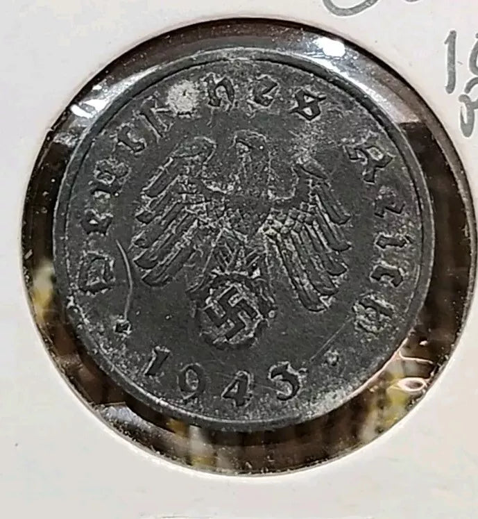 1943 F Nazi Germany 10 Pfennig Very Fine