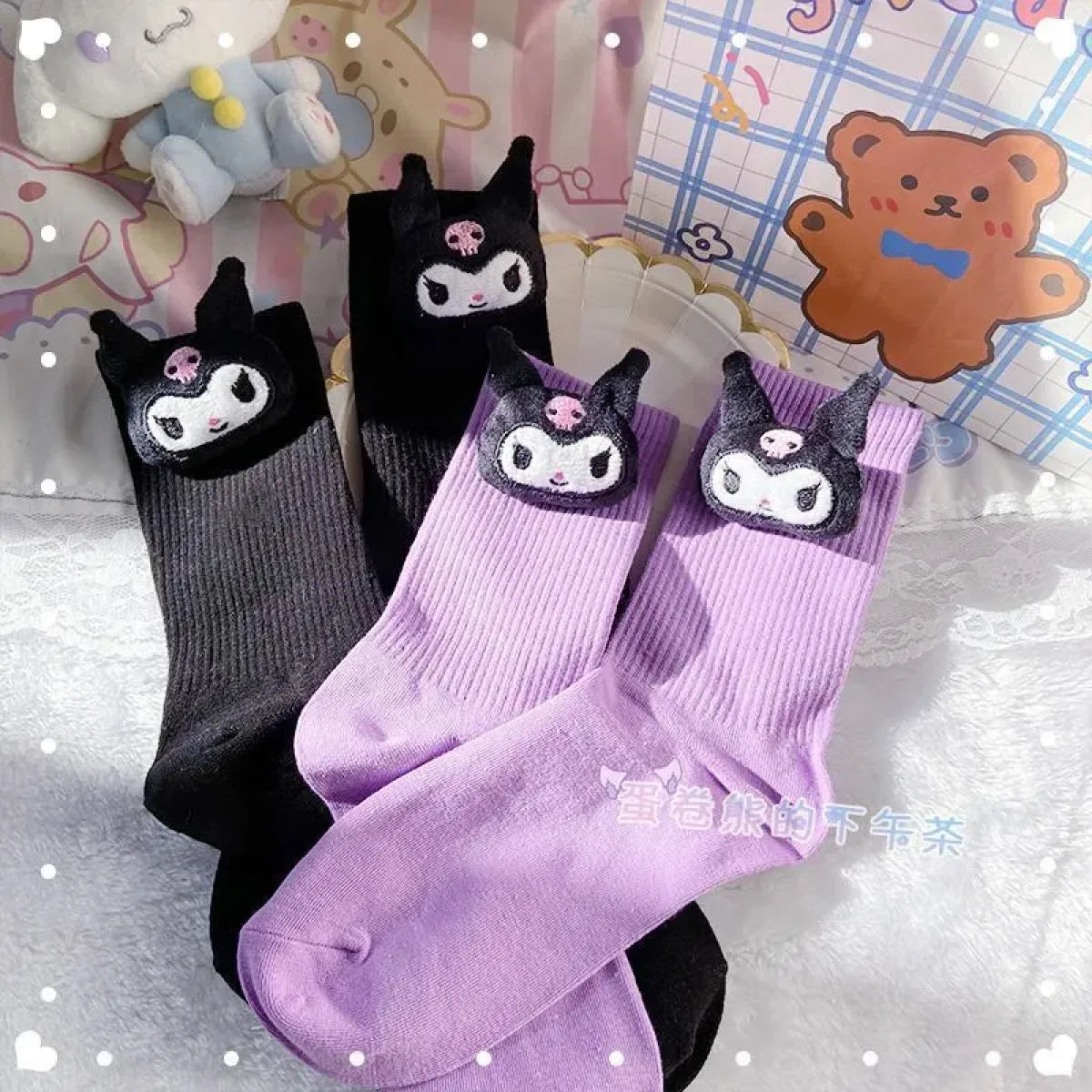 Sanrio Kuromi Doll Socks - Kawaii Anime Fashion