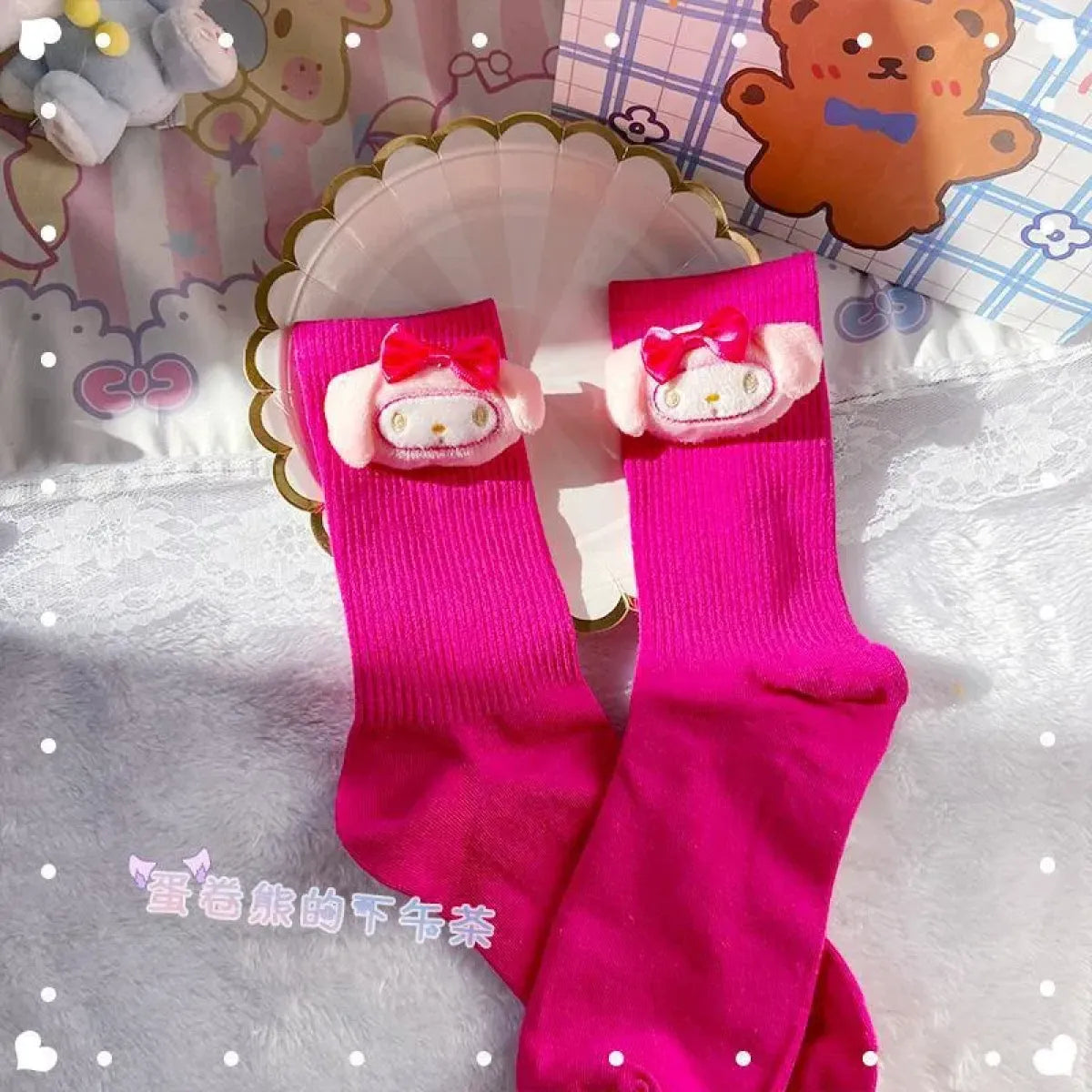 Sanrio Kuromi Doll Socks - Kawaii Anime Fashion