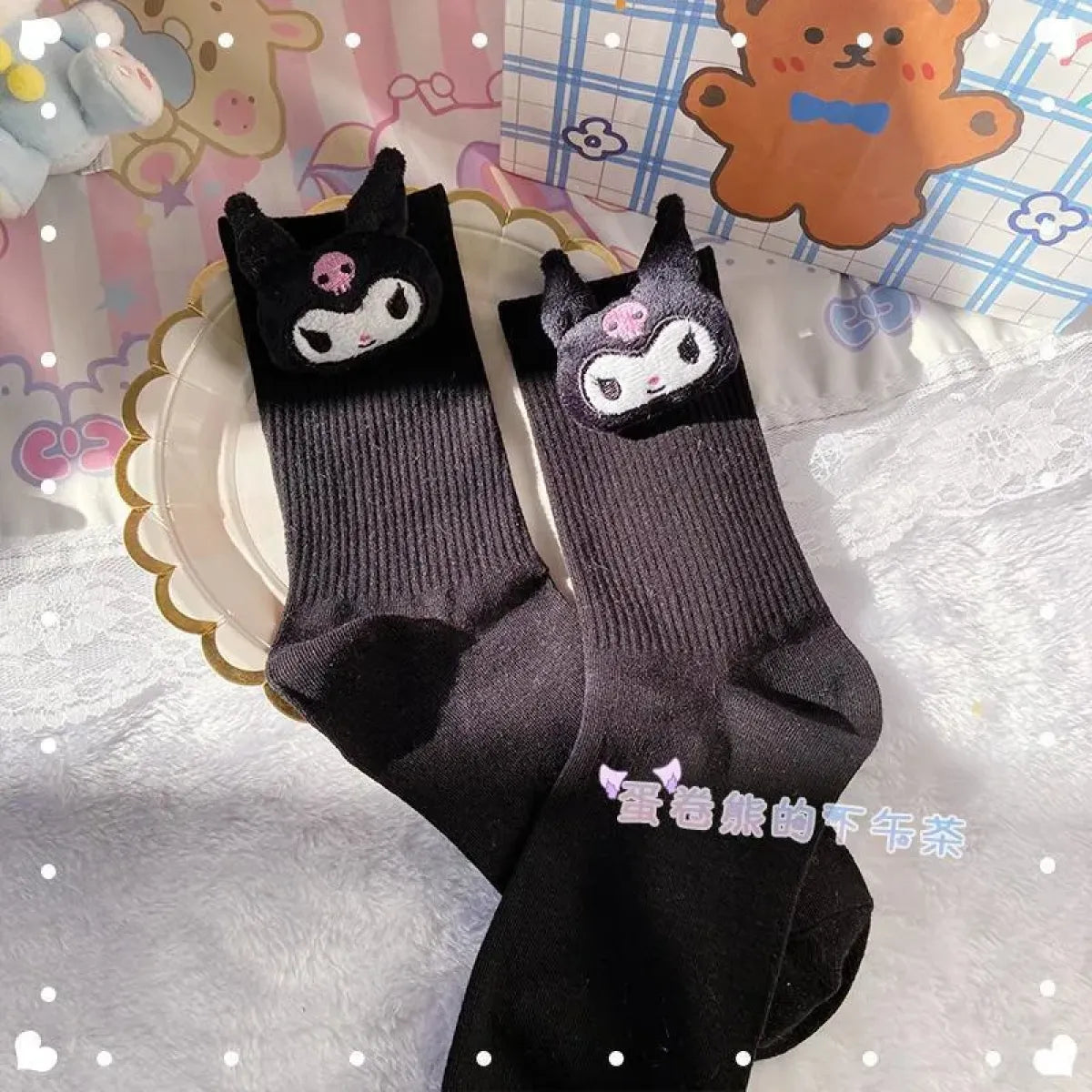 Sanrio Kuromi Doll Socks - Kawaii Anime Fashion