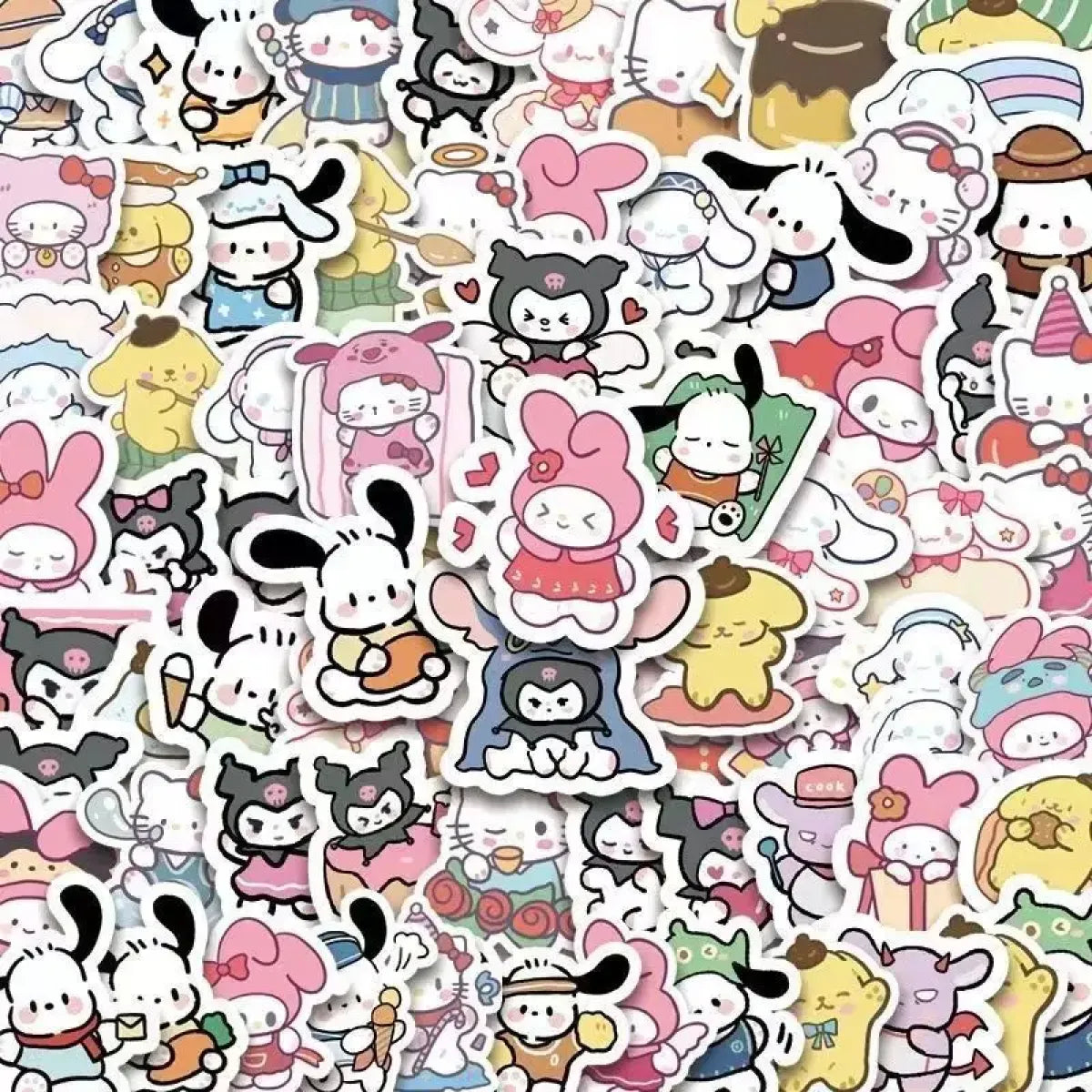 100pcs Sanrio Stickers - Cute Notebook & Ledger Decoration