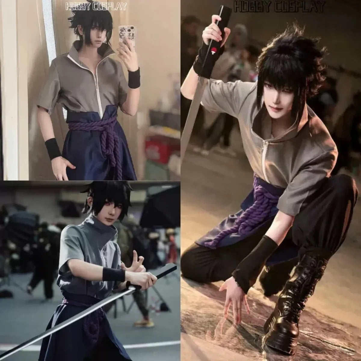 Sasuke Uchiha Cosplay Costume – Naruto Shippuden Outfit with Rope