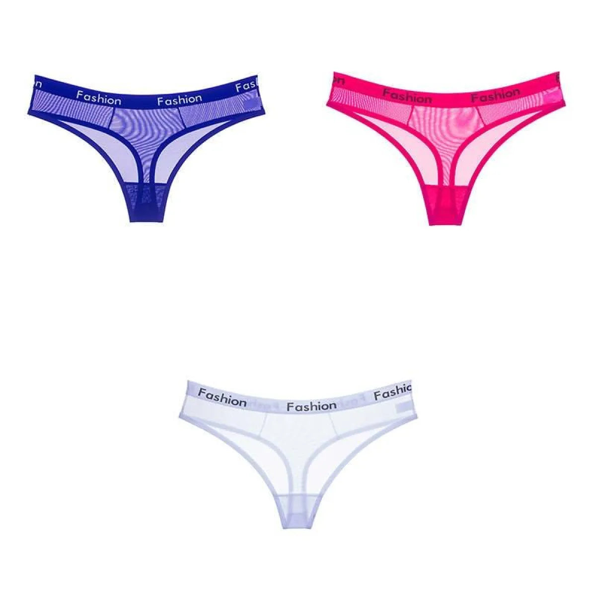 Set Of 3 See-Through Sports Thongs