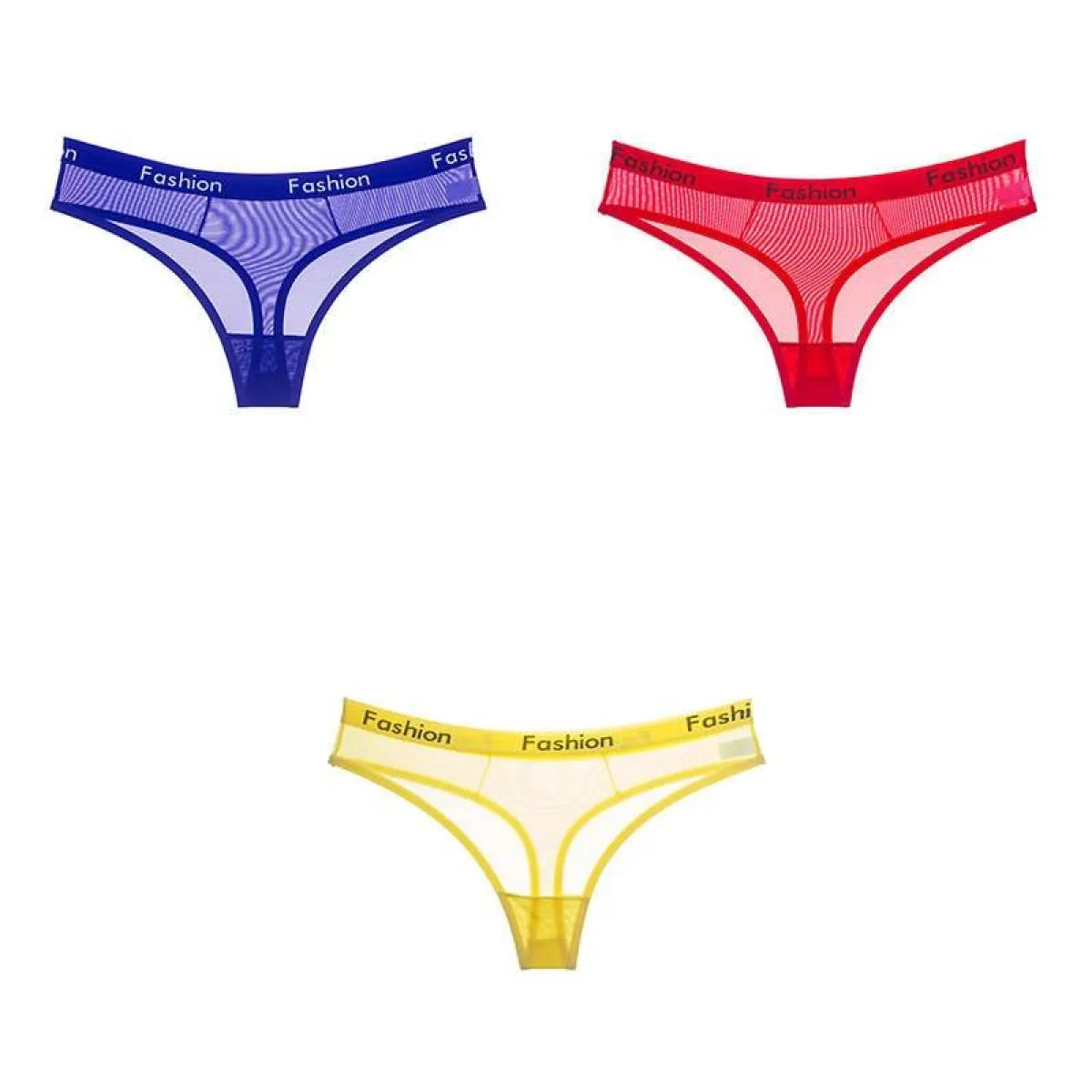 Set Of 3 See-Through Sports Thongs