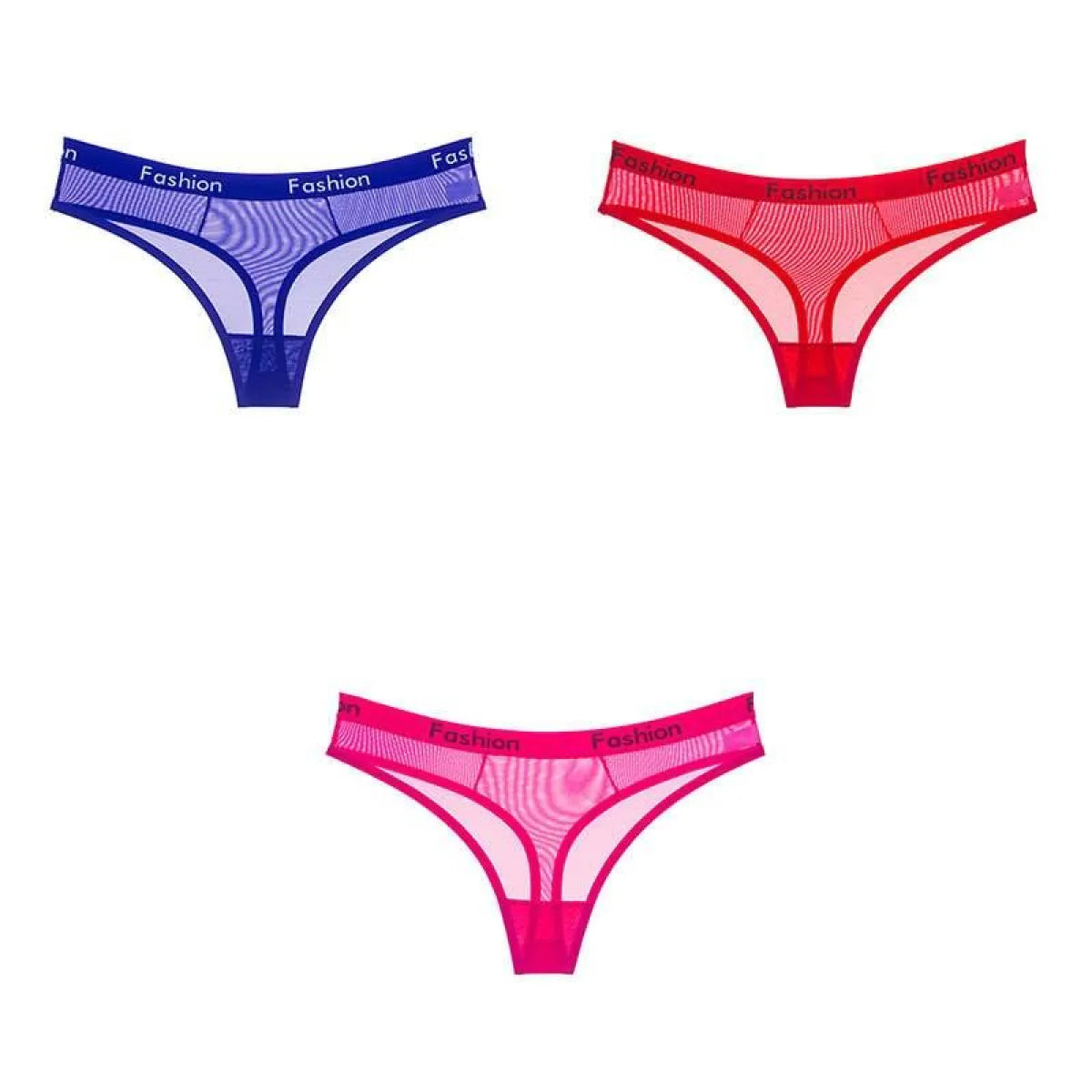 Set Of 3 See-Through Sports Thongs