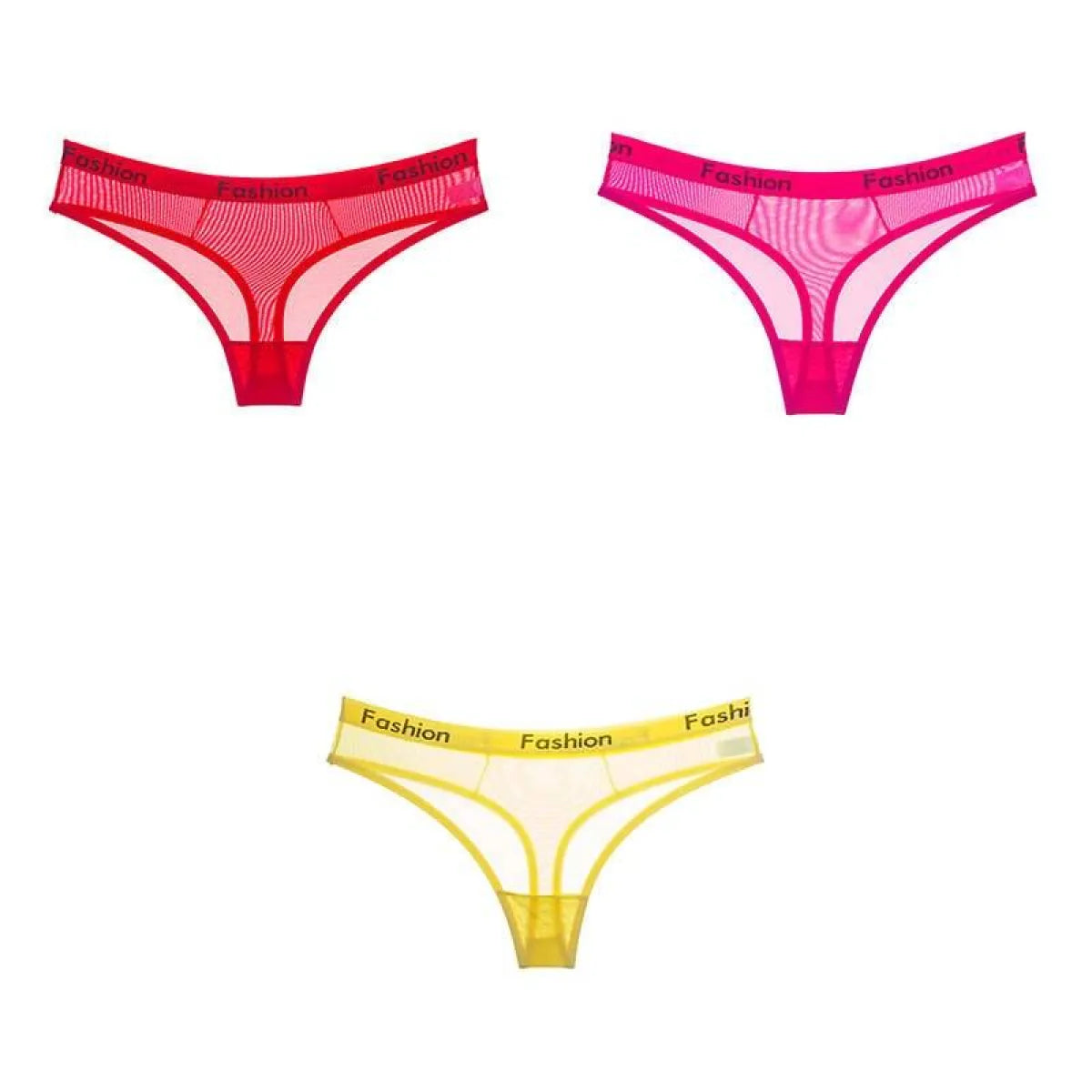 Set Of 3 See-Through Sports Thongs