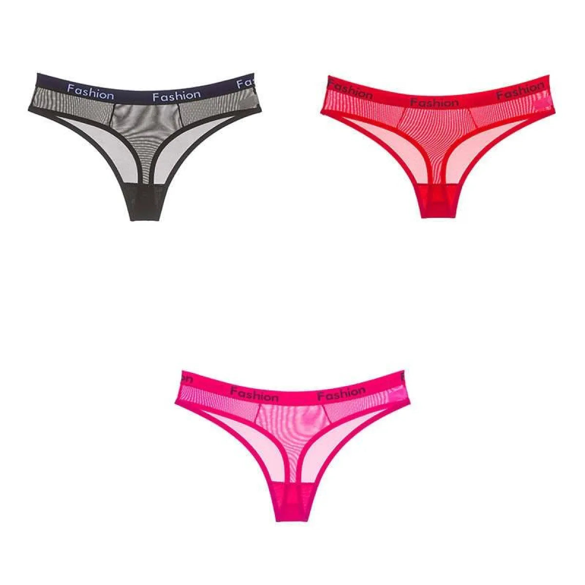 Set Of 3 See-Through Sports Thongs