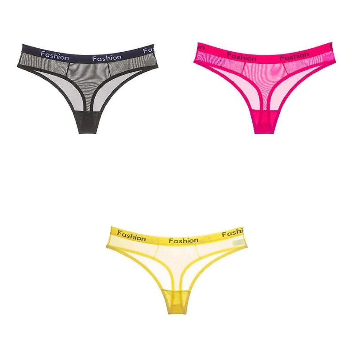 Set Of 3 See-Through Sports Thongs