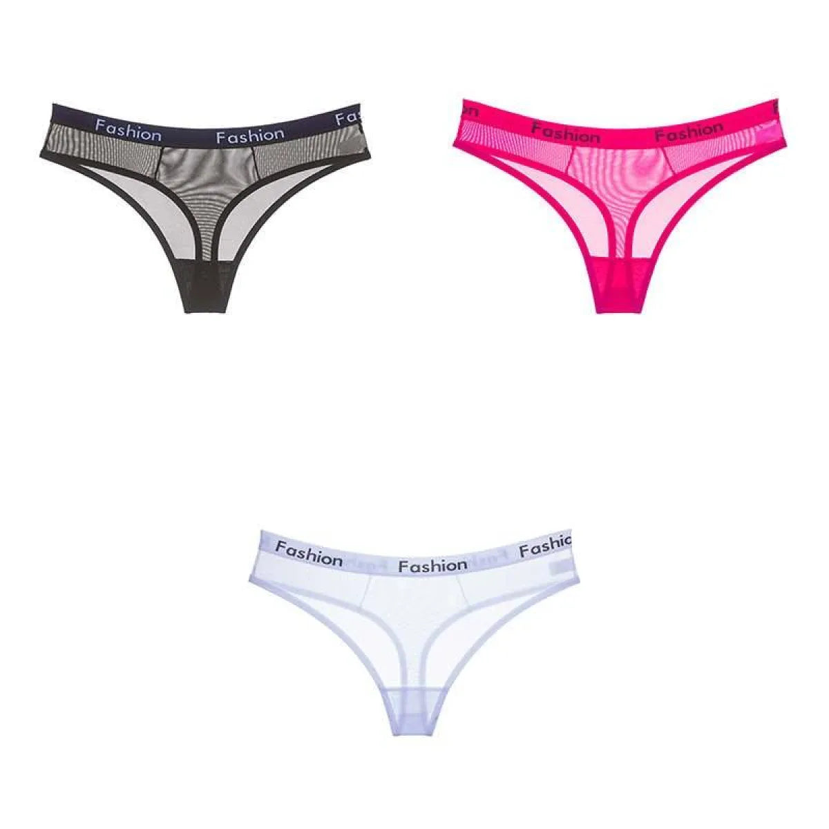 Set Of 3 See-Through Sports Thongs