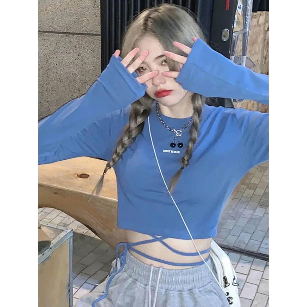 Sexy Crop Long Sleeve T-Shirt: Harajuku Spring Streetwear